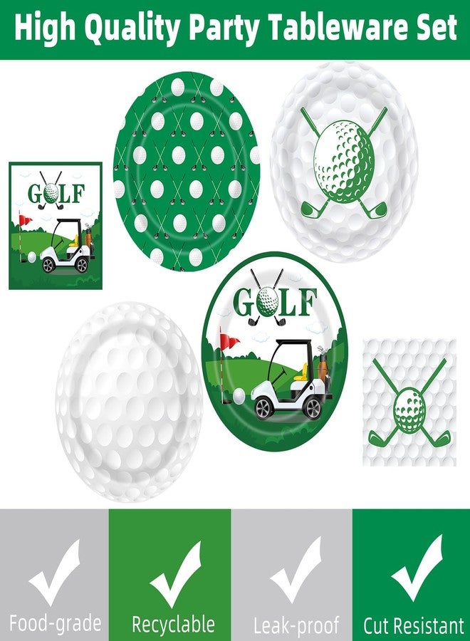 WIQEDOHA Golf Party Decorations 100Pcs Golf Ball Birthday Party Supplies Golf Plates and Napkins Cups for Golf Themed Party Hole in One Birthday Decorations - Image 3