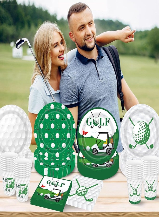 WIQEDOHA Golf Party Decorations 100Pcs Golf Ball Birthday Party Supplies Golf Plates and Napkins Cups for Golf Themed Party Hole in One Birthday Decorations - Image 4