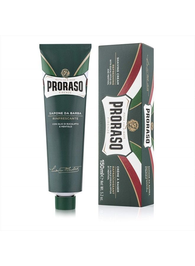 proraso Shaving Cream for Men, Refreshing and Toning with Menthol and Eucalyptus Oil, 5.2 Ounce - Image 1