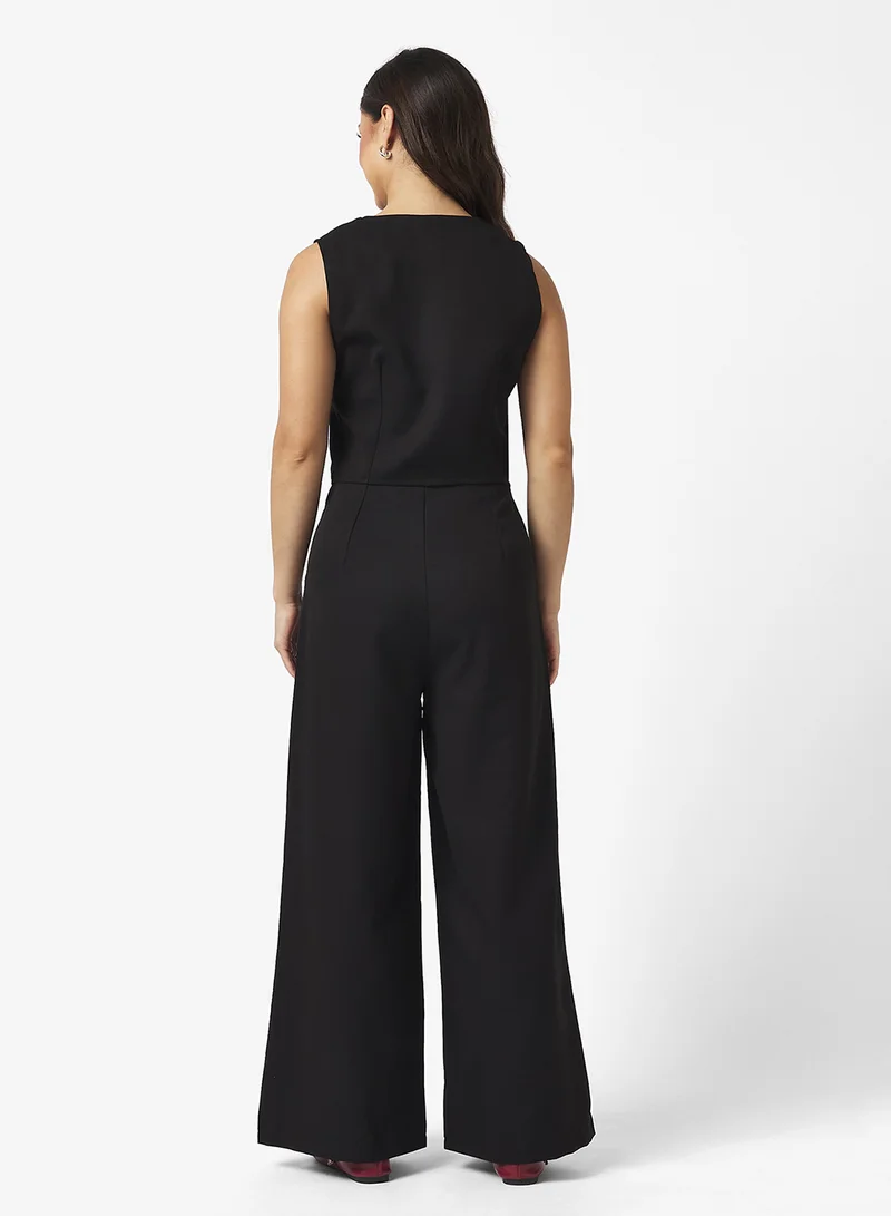Ginger Button Down Waistcoat & Relaxed Fit Pant Coord Set