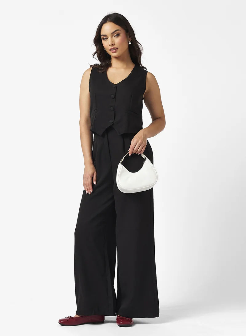 Ginger Button Down Waistcoat & Relaxed Fit Pant Coord Set