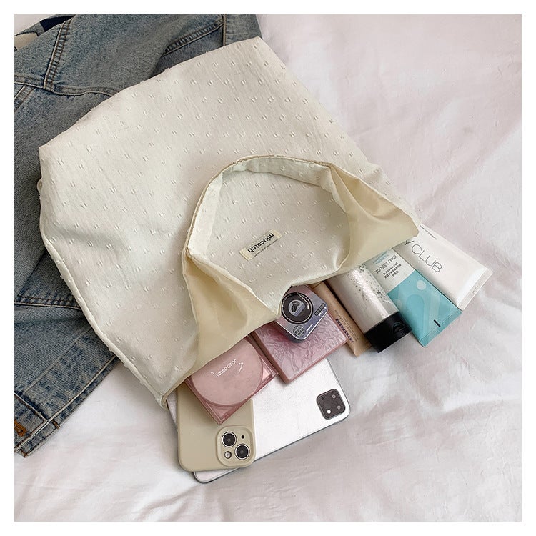 Fresh And Sweet Denim Vest Bag Student Book Large Capacity Handbag Casual Travel Shoulder Bag Shopping Bag - Image 3