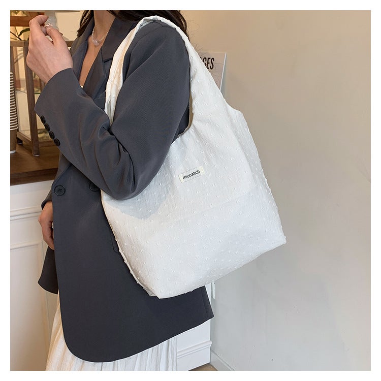 Fresh And Sweet Denim Vest Bag Student Book Large Capacity Handbag Casual Travel Shoulder Bag Shopping Bag - Image 5