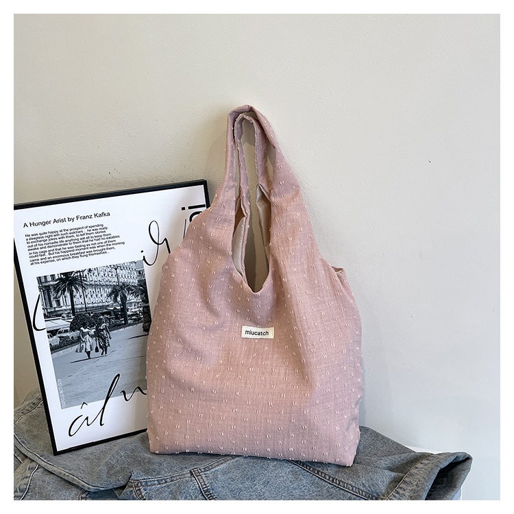 Fresh And Sweet Denim Vest Bag Student Book Large Capacity Handbag Casual Travel Shoulder Bag Shopping Bag - Image 1