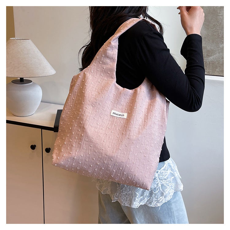 Fresh And Sweet Denim Vest Bag Student Book Large Capacity Handbag Casual Travel Shoulder Bag Shopping Bag - Image 4