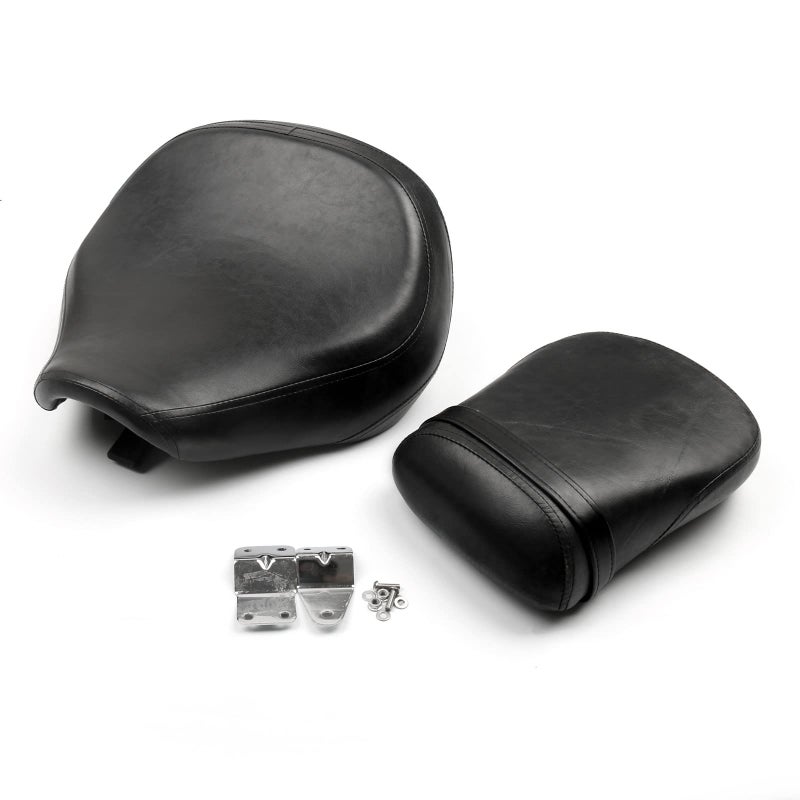 VIPIH Front Rear Cushion Seat Set Synthetic Leather Soft Foam Black Fits For Suzuki Boulevard C50 20042013 For Suzuki Volusia VL800 20012004