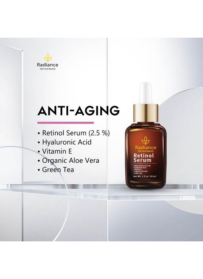 Generic - RADIANCE - Retinol Serum for Face with Vitamin E, Organic Jojoba Oil, Aloe Vera, Green Tea, Hylauronic Acid for Smoothing Fine Lines, Dark Spot & Anti Aging, Anti Wrinkles Facial Serum 1 Oz - Image 1