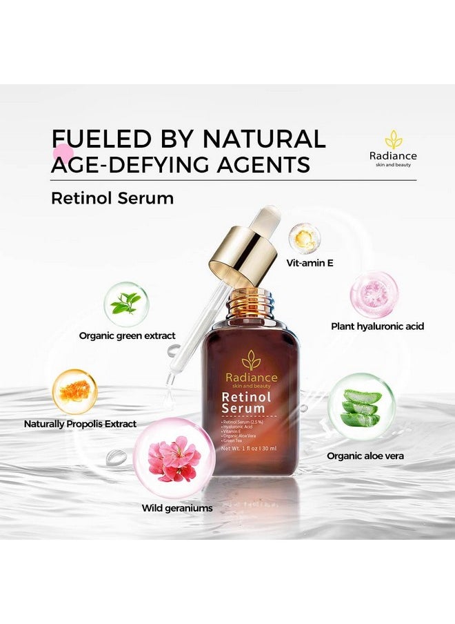 Generic - RADIANCE - Retinol Serum for Face with Vitamin E, Organic Jojoba Oil, Aloe Vera, Green Tea, Hylauronic Acid for Smoothing Fine Lines, Dark Spot & Anti Aging, Anti Wrinkles Facial Serum 1 Oz - Image 1