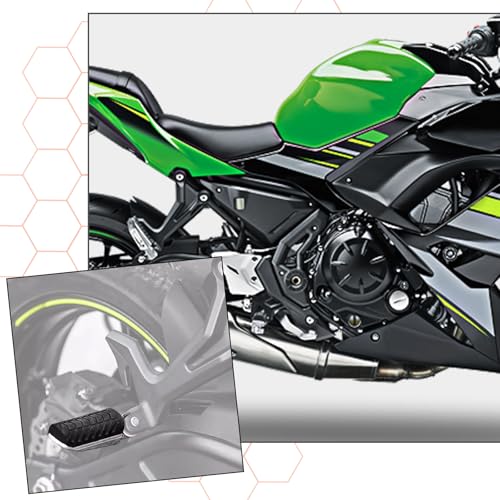 FOVPLUE Rear Passenger Footrests Foot Pegs for Kawasaki Ninja 650/Z650 2017-2025,Black - Image 2