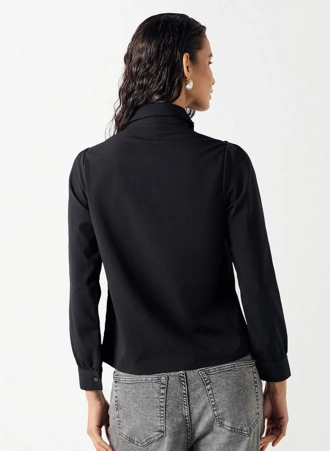 2Xtremz 2Xtremz Embellished Shirt with Long Sleeves and Ruffle Detail