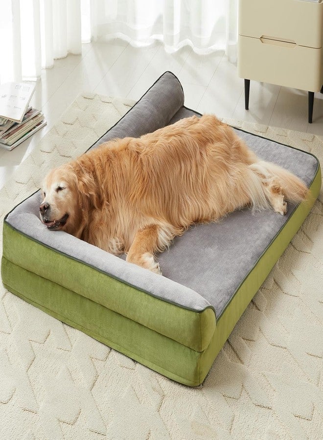 Gorgeous Dog Beds Memory Foam Orthopadic Large Bed Waterproof Layer for Labrador, Bulldog, Retriever, Poodle, Large Breed Dogbed (Grey Green, 36x27x4) - Image 1