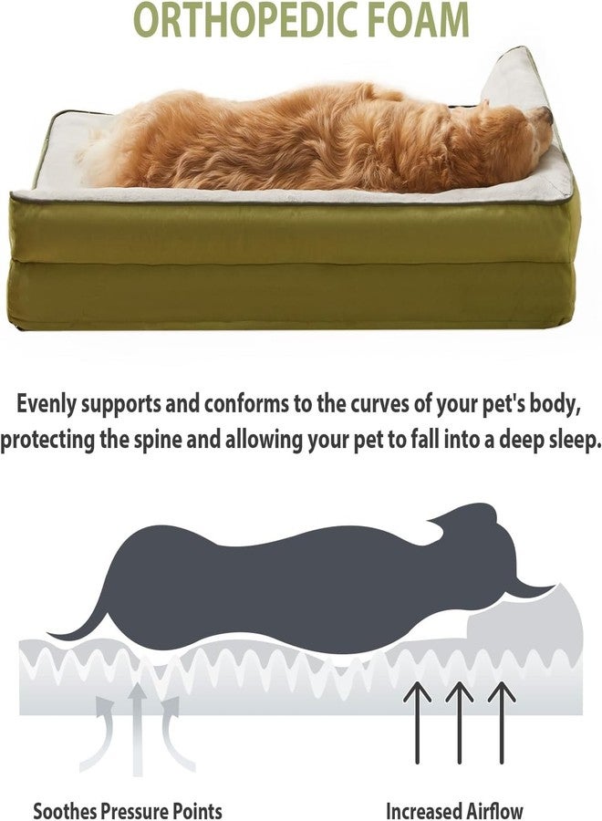 Gorgeous Dog Beds Memory Foam Orthopadic Large Bed Waterproof Layer for Labrador, Bulldog, Retriever, Poodle, Large Breed Dogbed (Grey Green, 36x27x4) - Image 3