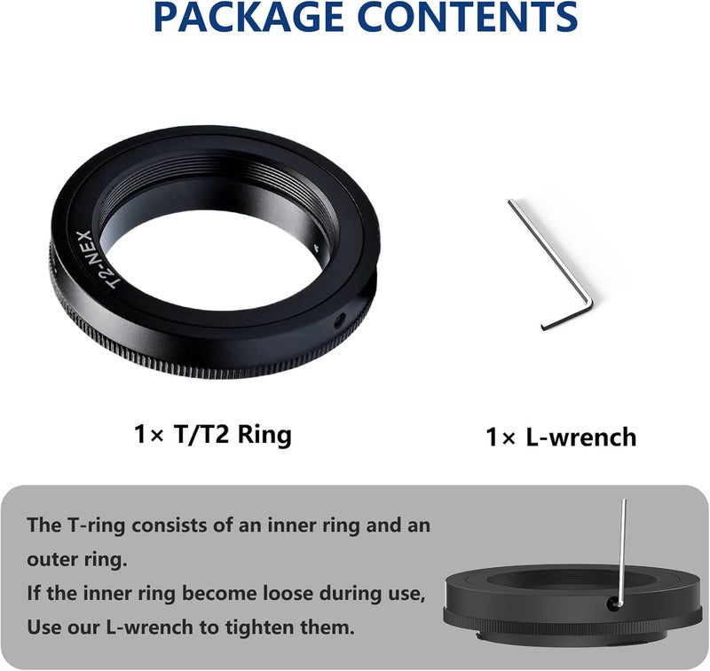 Lightdow T/T2 Mount Adapter Ring for Sony A7/A7R/A6000/A5100 - Image 4