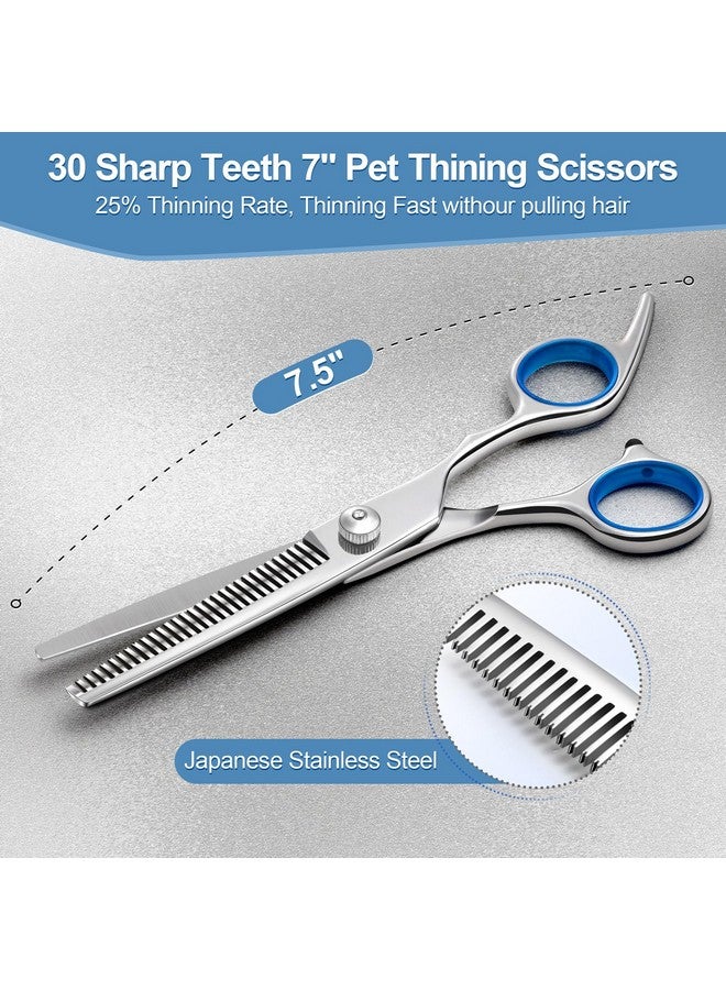 جيمارس مقص احترافي 6 في 1 من جيمارس مطلي بالتيتانيوم 4CR من الفولاذ المقاوم للصدأ للعناية بالكلاب مع طرف دائري آمن، مقص متين للعناية بالحيوانات الأليفة للكلاب والقطط والحيوانات الأخرى - Image 5