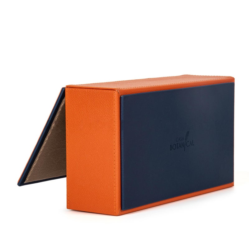 CASA BOTANICAL 2.CASA BOTANICAL Leather Car Tissue Box & Tea Coasters Combo - Set of 2 (Orange) | Napkin Holder & Tissue Dispenser for Cars, Office, Dining Room, Home Decor - Image 5