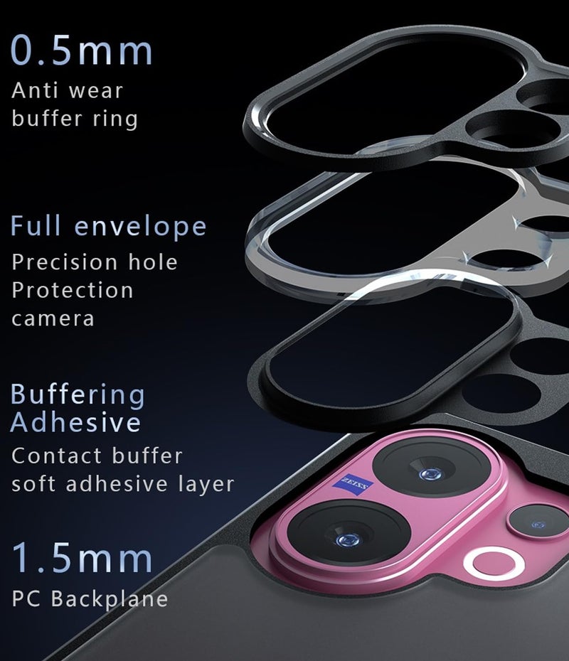 KAPAVER Essential Back Cover Case Compatible with Vivo V60 / Vivo 60e / Vivo T4 Pro 5G (Black) - Image 5