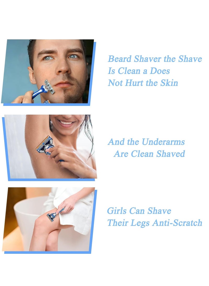 SYOSI Gillette Fusion Razors for Men, 1 Razor, 8 Blade Refills, Lubrastrip for a More Comfortable Shave and Smooth, with Gillette Fusion 5 Razor Blades, Compatible with Gillette Razors for Men - Image 2