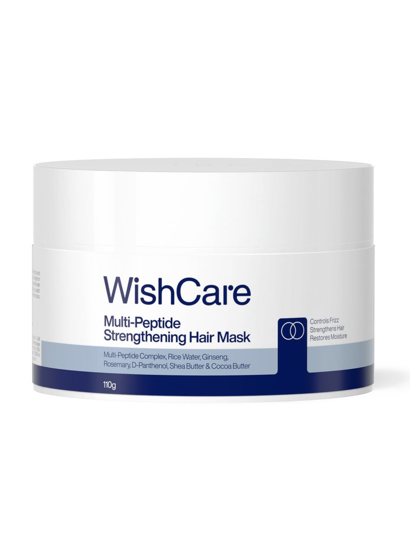 WishCare Strengthening Hair Mask for Frizzy, Dry & Damaged Hair, 110 ml | Multi-Peptide Hair Mask for Hairfall Control & Damage Repair, With Rice Water & Rosemary, Deep Conditioning & Moisturizing - Image 1
