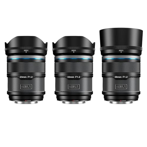 SIRUI Sniper APS-C Autofocus Lens Set, 23mm, 33mm, 56mm, F1.2 Wide Angle Camera Lens for X-T4, X-T5, X-H1, X-H2/H2S, X-T3, X-T30, X-S10 (X Mount, Black) - Image 1