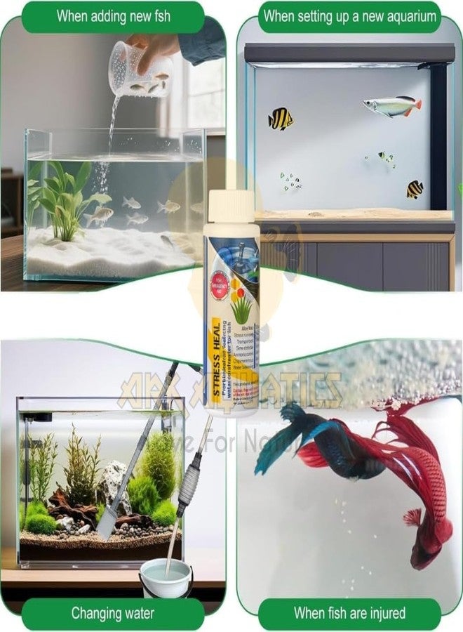 ARK AQUATICS أرك أكواتيكس، علاجات مائية لتخفيف التوتر | مناسب للمياه العذبة والمالحة | يقلل التوتر والنفوق بسرعة | مُكيّف مياه الأحواض المائية، دواء للأحواض المائية (200 مل، عبوة واحدة) - Image 4