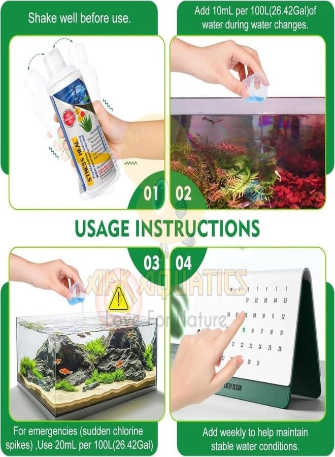 ARK AQUATICS أرك أكواتيكس، علاجات مائية لتخفيف التوتر | مناسب للمياه العذبة والمالحة | يقلل التوتر والنفوق بسرعة | مُكيّف مياه الأحواض المائية، دواء للأحواض المائية (200 مل، عبوة واحدة) - Image 5