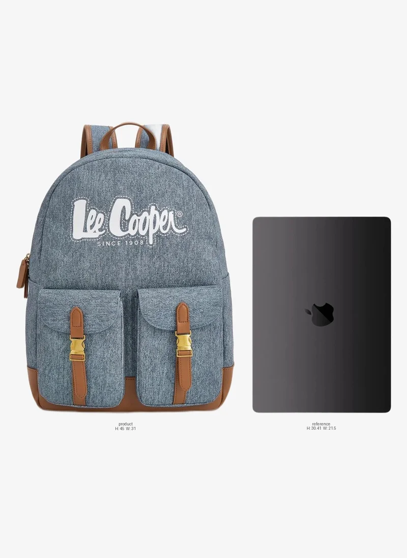 لي كوبر Logo Print Backpack With Adjustable Shoulder Straps