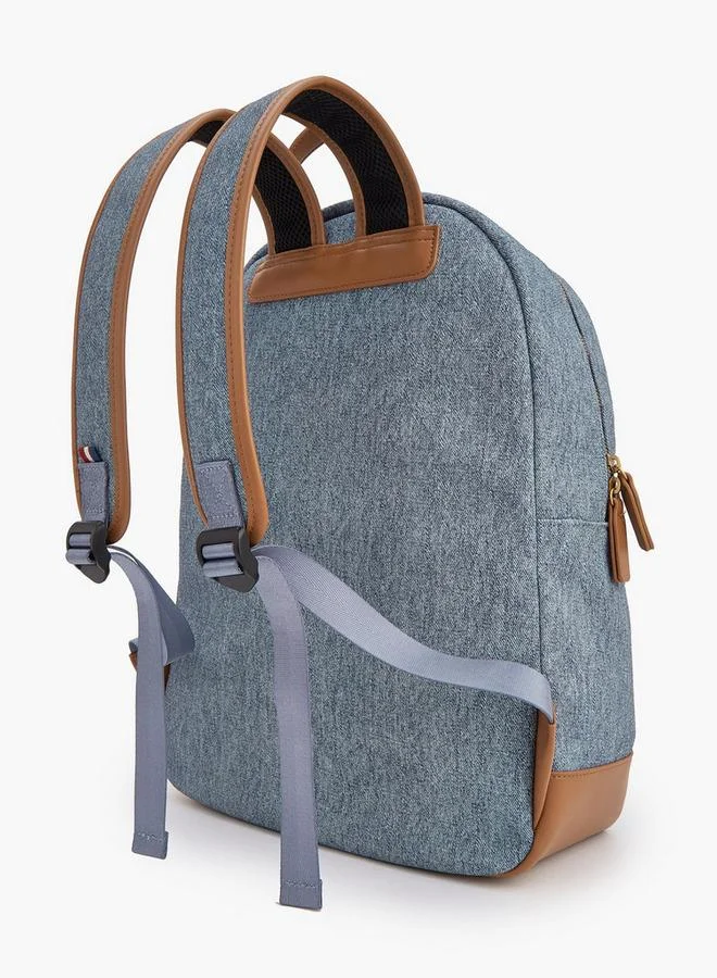 Lee Cooper BLUE Logo Print Backpack With Adjustable Shoulder Straps  | Best Price UAE