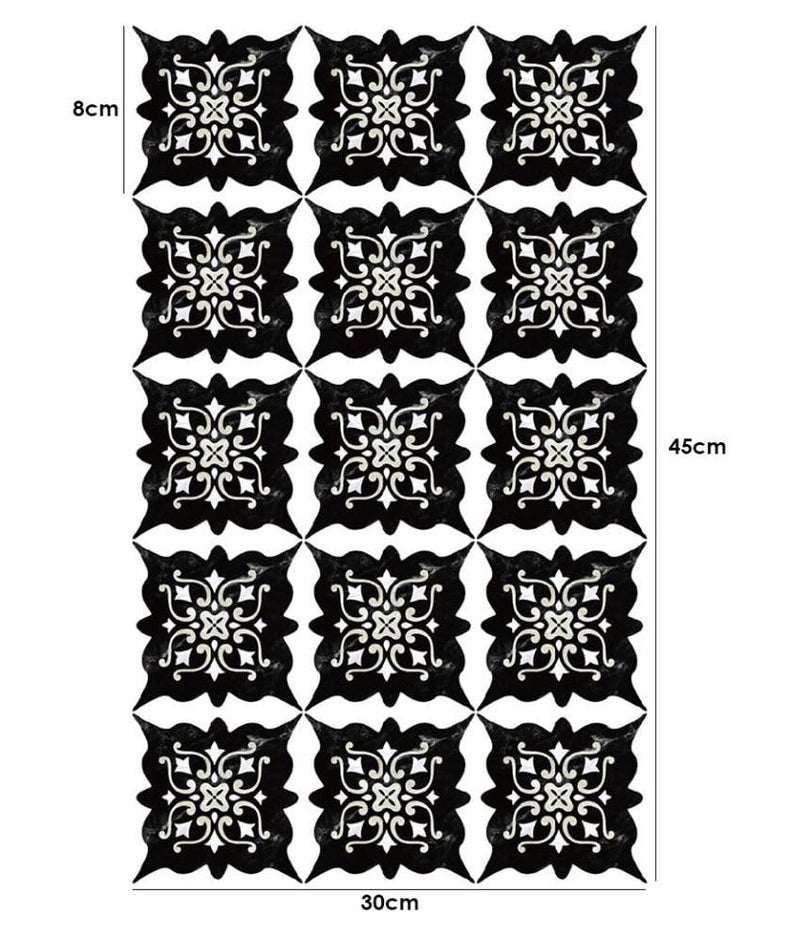HEUREKA Black and Yellow Ceramic Tile Stickers Waterproof Floor Kitchen Wall Sticker (30 CM X 45 CM)-Self-Adhesive - Image 2