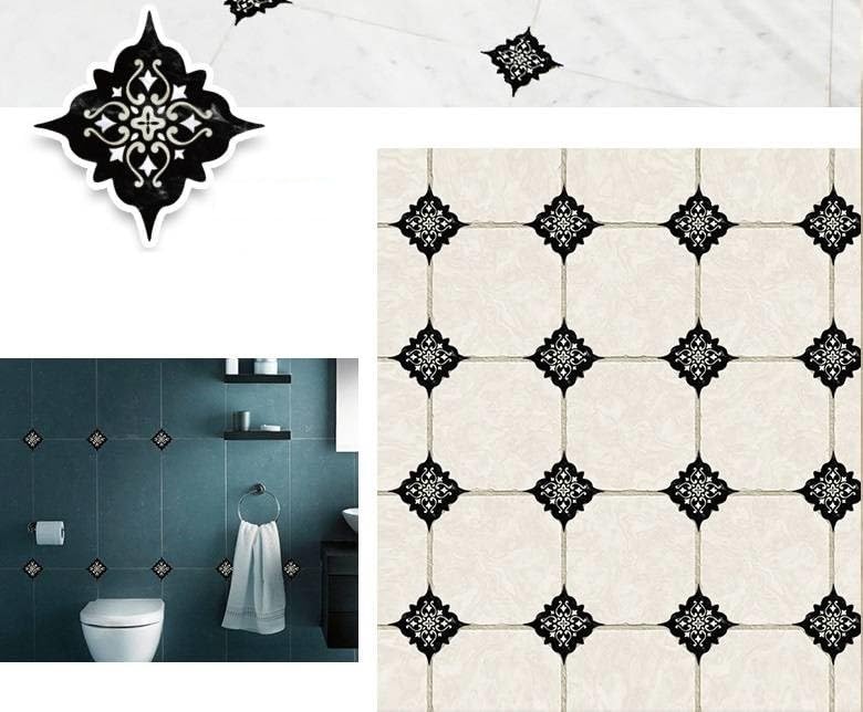 HEUREKA Black and Yellow Ceramic Tile Stickers Waterproof Floor Kitchen Wall Sticker (30 CM X 45 CM)-Self-Adhesive - Image 3