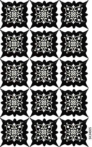 HEUREKA Black and Yellow Ceramic Tile Stickers Waterproof Floor Kitchen Wall Sticker (30 CM X 45 CM)-Self-Adhesive - Image 4