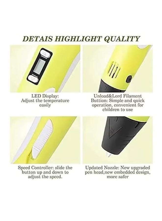 TIGER 3D Printing Pen Compatible with PLA & ABS Filament – Creative 3D Drawing Tool for Kids & Adults – Perfect for Arts, Crafts, DIY Projects & Educational Use – Safe Design with Adjustable Speed & Temperature – Ideal Gift for Birthdays & Holidays - Image 5