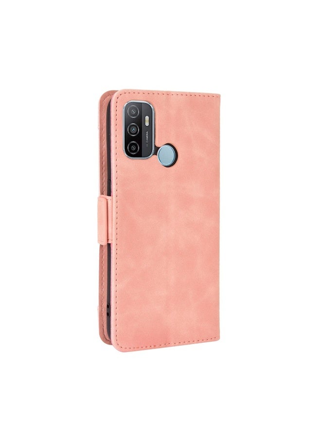 HuHa Case Cover For OPPO A53 2020 / A53S 2020 / A33 Wallet Style Skin Feel Calf Pattern Leather Case with Separate Card Slot(Pink) - Image 4