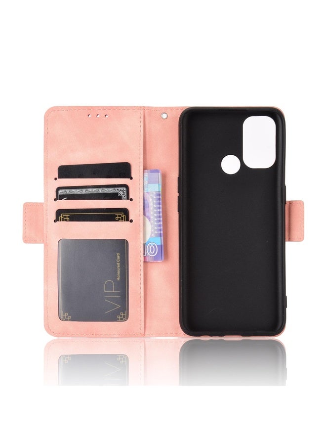 HuHa Case Cover For OPPO A53 2020 / A53S 2020 / A33 Wallet Style Skin Feel Calf Pattern Leather Case with Separate Card Slot(Pink) - Image 5