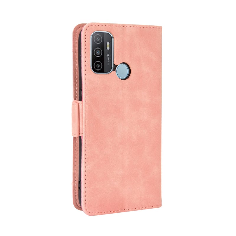 HuHa Case Cover For OPPO A53 2020 / A53S 2020 / A33 Wallet Style Skin Feel Calf Pattern Leather Case with Separate Card Slot(Pink) - Image 4