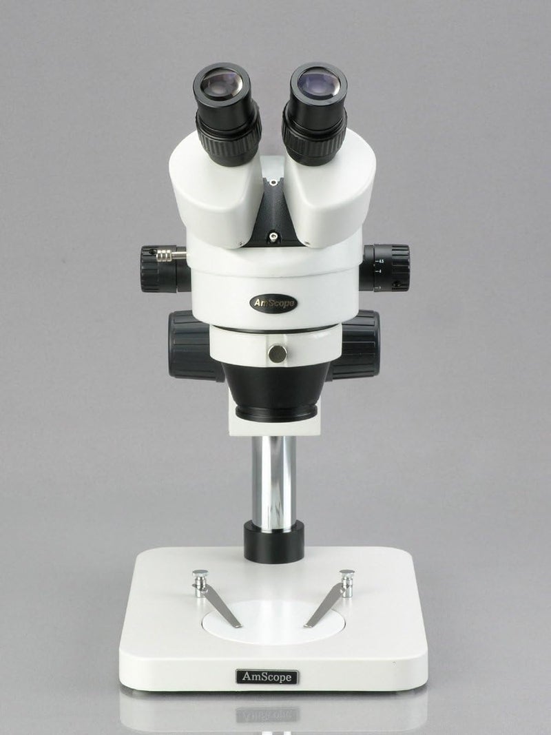 AmScope AmScope SM1BS64S Professional Binocular Stereo Zoom Microscope WH10x Eyepieces 7X45X Magnification 07X45X Zoom Objective 64Bulb LED Ring Light Pillar Stand 110V240V  - Image 2