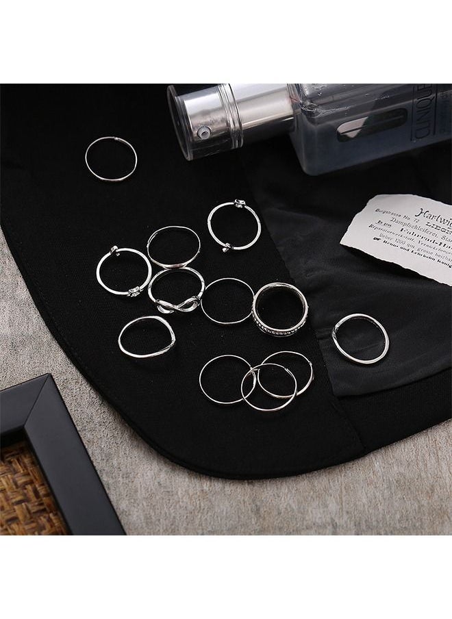 NIBEMINENT 12-Piece Metal Bohemian Vintage Style Ring Set  - Image 5