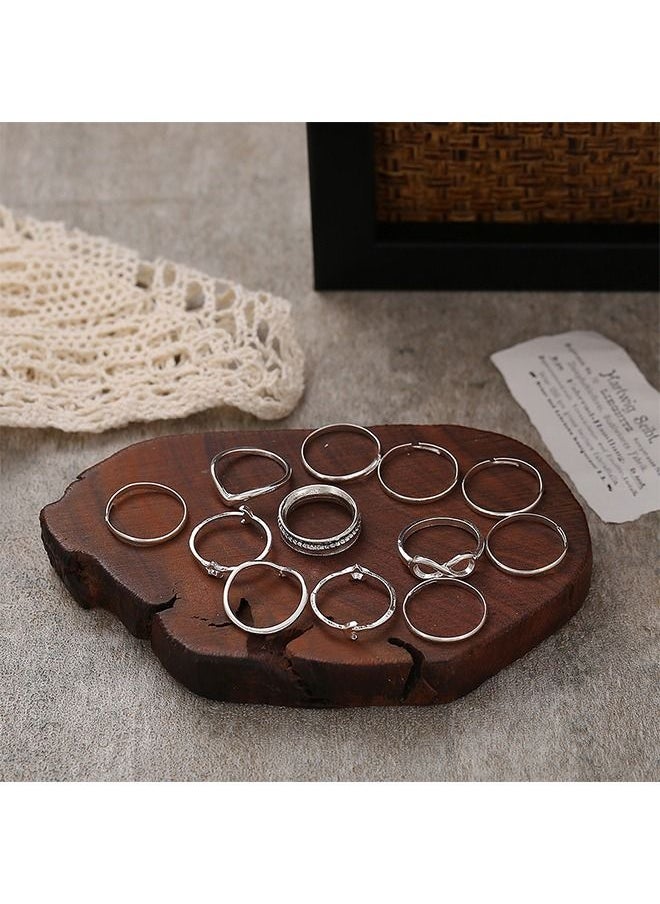 NIBEMINENT 12-Piece Metal Bohemian Vintage Style Ring Set  - Image 4