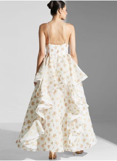 True Decadence Floral Organza Layered Ruffle Maxi Dress  - Image 2