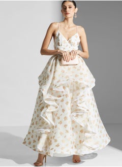 True Decadence Floral Organza Layered Ruffle Maxi Dress  - Image 4