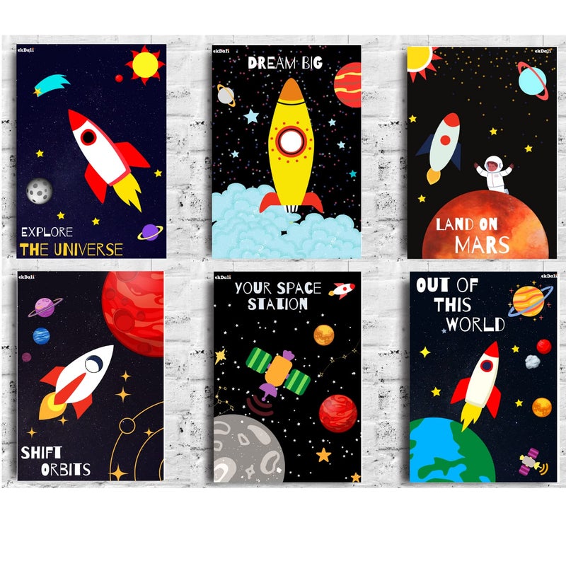 B08L4VSH83 B08L4VSH83 Ekdali Inspirational Learning Outer Space Posters Educational Astronomy Wall Art Decoration For Kids For Girls And Boys Multicolour 6 X 8 Inch 6 Pieces