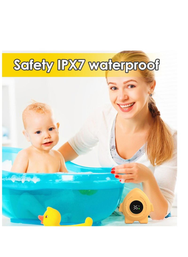 Luckam Baby Bath Thermometer, Cartoon Rocket Bathtub Temperature Tester LED Display, IPX9 Waterproof Safety Water Temperature Thermometer for Bathtub, Floating Bathing Gift for Kids Newborn - Image 3