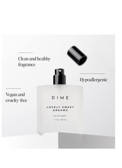 DIME DIME Beauty Perfume Lovely Sweet Dreams, Warm Vanilla and Floral Scent, Hypoallergenic, Clean Perfume, Eau de Toilette For Women, 1.7 oz / 50 ml (Packaging May Vary)  - Image 3