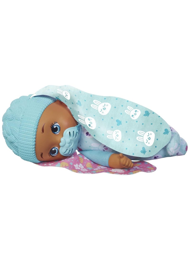 My Garden Baby - My First Little Bunny Baby Doll (9-in), Soft Body with Plush Ears, Blue - Image 1
