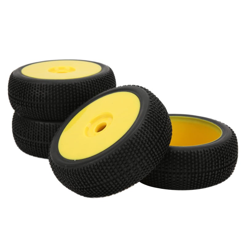 Yellow 1 8 RC Off Road Car Tires And Wheels 4PCS 17mm Hex High Wear Resistance For Harsh Roads - Image 3