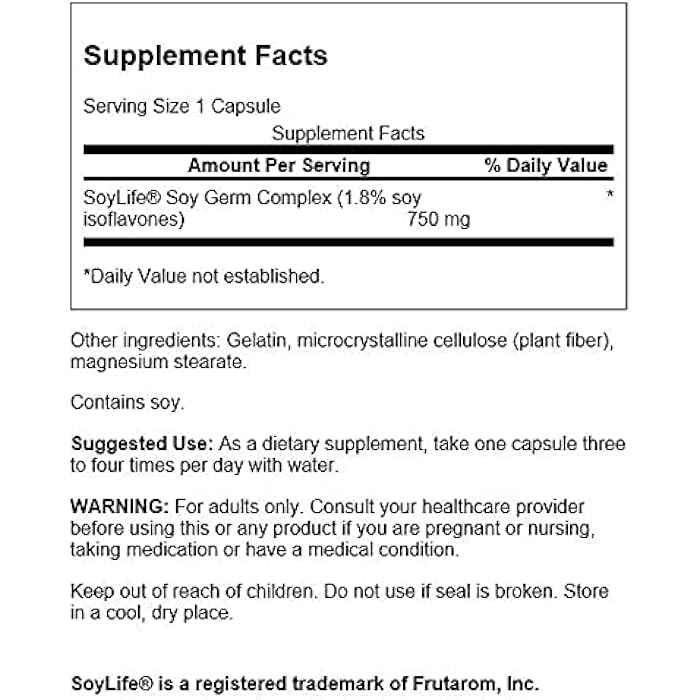 Swanson Soy ISOFLAVONES STD 750 MG 120 CAPS - Image 3