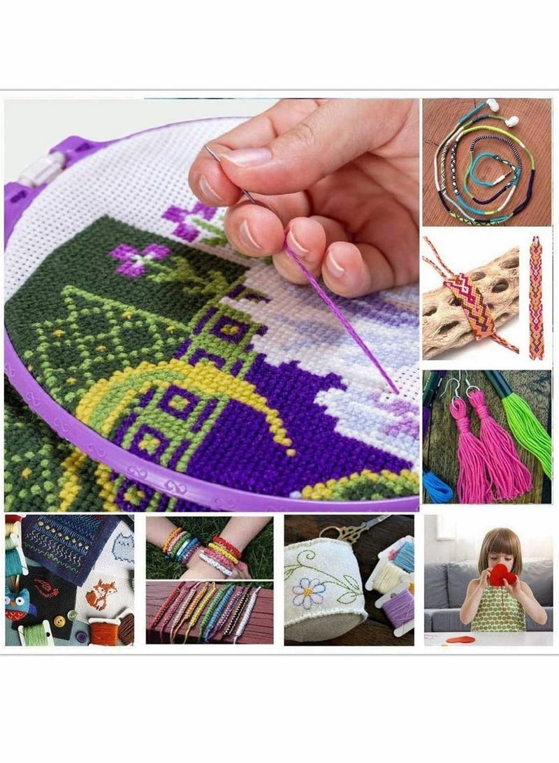 Y&D Embroidery Thread Cotton Floss Cross Stitch Threads Crafts Sewing with Kits for Bracelets Knitting DIY - Random Colours 150 Skeins  - Image 2