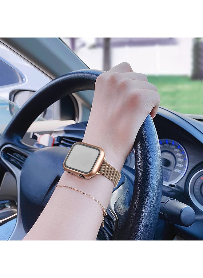 O Ozone - Slim Milanese Loop Strap For Apple Watch Series 10 9 8 7 6 5 4 SE, 38/40/41/42mm Stainless Steel Magnetic Wristband -Black/Sliver - Image 1