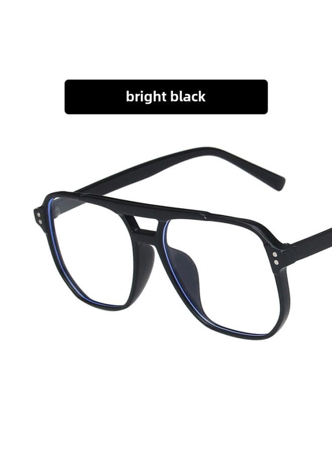 Generic Fashion Large Frame Double Beam Anti-blue Light Glasses Frame 202 New Plain Plain Glasses Female College Retro Fashion Glasses Frame 