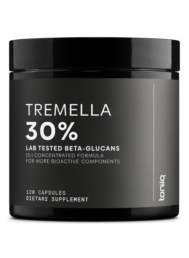 Toniiq Tremella Mushroom Ultra High Potency 15:1 Extract with 30% Beta Glucans - Pure & Concentrated Formula - Third-Party Lab Tested for Purity & Quality - 120 Capsules - Image 1