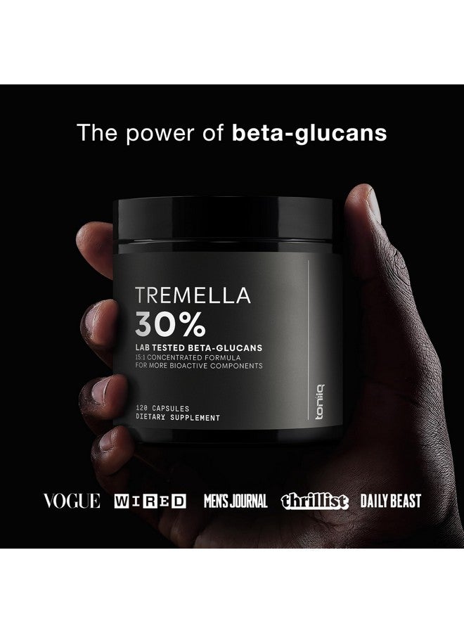 Toniiq Tremella Mushroom Ultra High Potency 15:1 Extract with 30% Beta Glucans - Pure & Concentrated Formula - Third-Party Lab Tested for Purity & Quality - 120 Capsules - Image 3